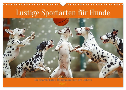 Lustige Sportarten für Hunde (Wandkalender 2027 DIN A3 quer), CALVENDO Monatskalender