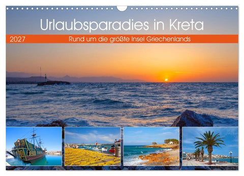 Urlaubsparadies in Kreta (Wandkalender 2027 DIN A3 quer), CALVENDO Monatskalender