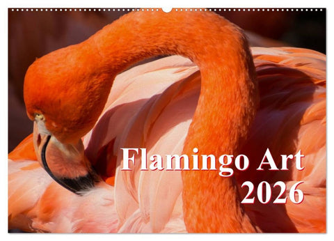 Flamingo Art 2026 (Wandkalender 2026 DIN A2 quer), CALVENDO Monatskalender