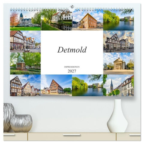 Detmold Impressionen (hochwertiger Premium Wandkalender 2027 DIN A2 quer), Kunstdruck in Hochglanz