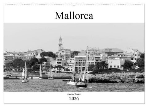 Mallorca monochrom (Wandkalender 2026 DIN A2 quer), CALVENDO Monatskalender
