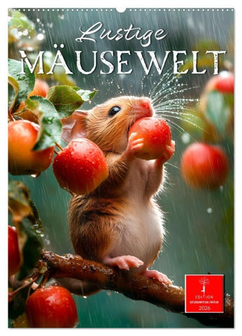 Lustige Mäusewelt (Wandkalender 2026 DIN A2 hoch), CALVENDO Monatskalender