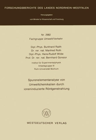 Spurenelementanalyse von Umweltchemikalien durch ioneninduzierte Röntgenstrahlung