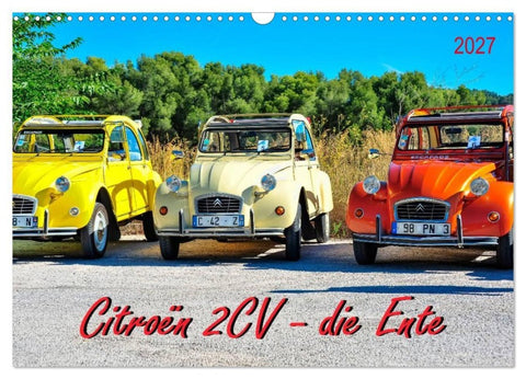 Citroën 2CV - die Ente (Wandkalender 2027 DIN A3 quer), CALVENDO Monatskalender