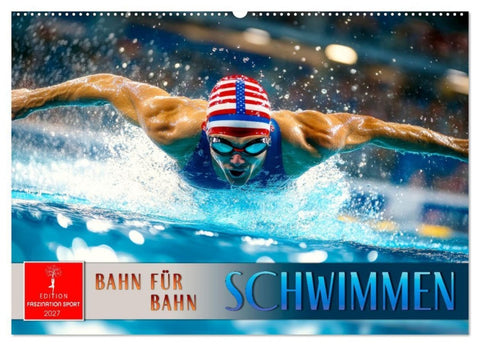 Schwimmen - Bahn für Bahn (Wandkalender 2027 DIN A2 quer), CALVENDO Monatskalender