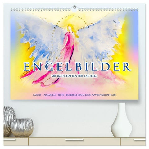 Engelbilder mit Botschaften für die Seele (hochwertiger Premium Wandkalender 2027 DIN A2 quer), Kunstdruck in Hochglanz