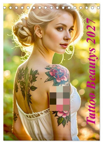 Tattoo Beautys (Tischkalender 2027 DIN A5 hoch), CALVENDO Monatskalender