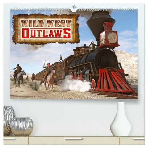 Wild West Outlaws (hochwertiger Premium Wandkalender 2027 DIN A2 quer), Kunstdruck in Hochglanz