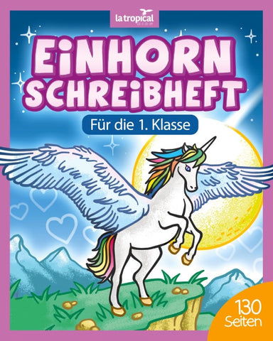 Einhorn Schreibheft für die 1. Klasse