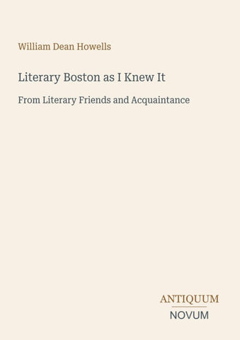 Literary Boston as I Knew It