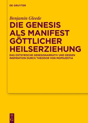 Die Genesis als Manifest göttlicher Heilserziehung