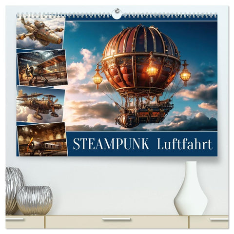 Steampunk Luftfahrt (hochwertiger Premium Wandkalender 2027 DIN A2 quer), Kunstdruck in Hochglanz