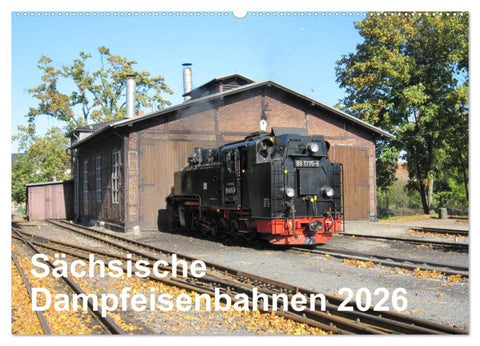 Sächsische Dampfeisenbahnen 2026 (Wandkalender 2026 DIN A2 quer), CALVENDO Monatskalender
