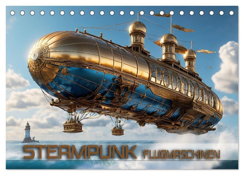 Steampunk Flugmaschinen (Tischkalender 2026 DIN A5 quer), CALVENDO Monatskalender