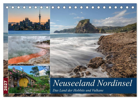 Neuseeland Nordinsel - Das Land der Hobbits und Vulkane (Tischkalender 2027 DIN A5 quer), CALVENDO Monatskalender