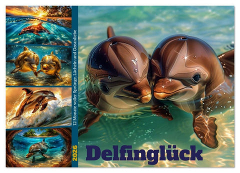 Delfinglück (Wandkalender 2026 DIN A2 quer), CALVENDO Monatskalender