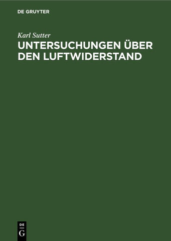 Untersuchungen über den Luftwiderstand