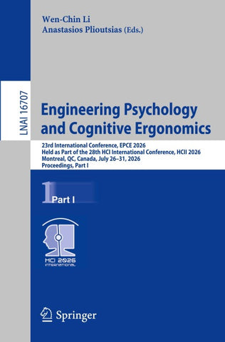 Engineering Psychology and Cognitive Ergonomics