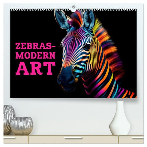 ZEBRAS - Modern Art (hochwertiger Premium Wandkalender 2027 DIN A2 quer), Kunstdruck in Hochglanz