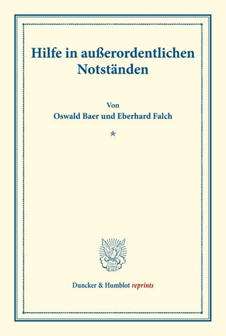 Hilfe in außerordentlichen Notständen.