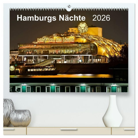 Hamburgs Nächte (hochwertiger Premium Wandkalender 2026 DIN A2 quer), Kunstdruck in Hochglanz
