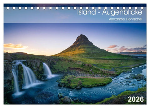 Island - Augenblicke 2026 (Tischkalender 2026 DIN A5 quer), CALVENDO Monatskalender
