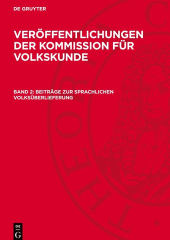 Beiträge zur sprachlichen Volksüberlieferung
