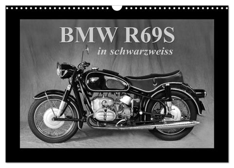 BMW R69S in schwarzweiss (Wandkalender 2026 DIN A3 quer), CALVENDO Monatskalender