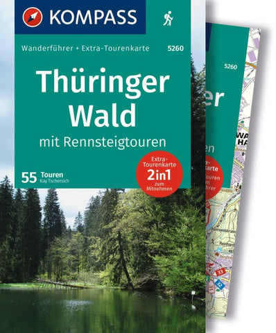 KOMPASS Wanderführer Thüringer Wald mit Rennsteigtouren, 55 Touren mit Extra-Tourenkarte