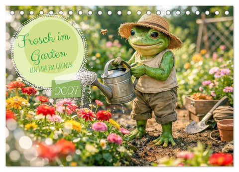 Frosch im Garten (Tischkalender 2027 DIN A5 quer), CALVENDO Monatskalender