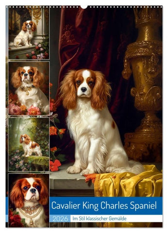 Cavalier King Charles Spaniel (Wandkalender 2026 DIN A2 hoch), CALVENDO Monatskalender