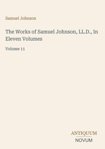 The Works of Samuel Johnson, LL.D., In Eleven Volumes
