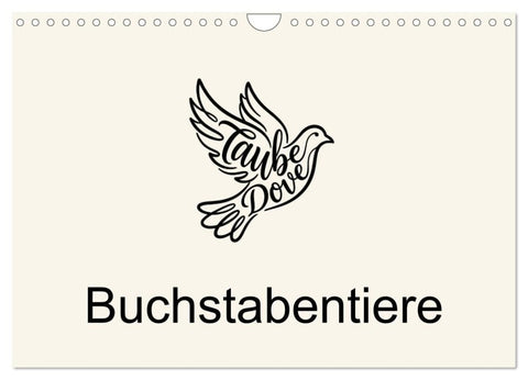 Buchstabentiere (Wandkalender 2027 DIN A4 quer), CALVENDO Monatskalender