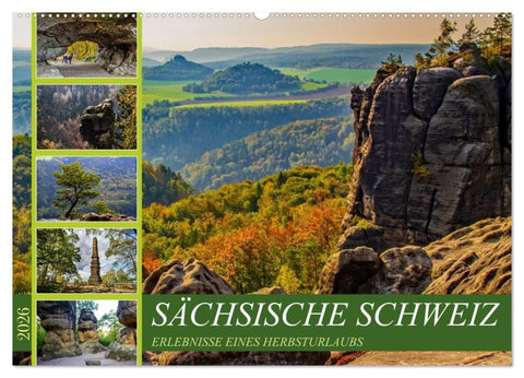 Sächsische Schweiz - Erlebnisse eines Herbsturlaubs (Wandkalender 2026 DIN A2 quer), CALVENDO Monatskalender
