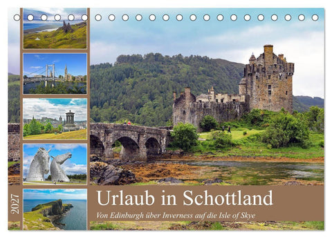 Urlaub in Schottland (Tischkalender 2027 DIN A5 quer), CALVENDO Monatskalender
