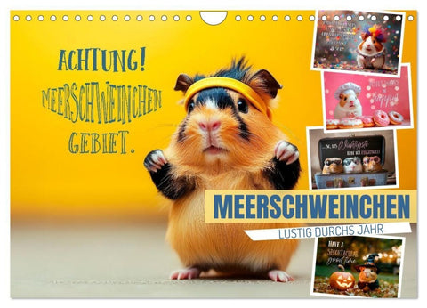 Meerschweinchen LUSTIG DURCHS JAHR (Wandkalender 2027 DIN A4 quer), CALVENDO Monatskalender