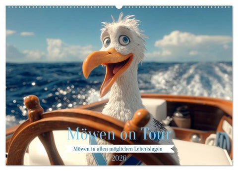 Möwen on Tour (Wandkalender 2026 DIN A2 quer), CALVENDO Monatskalender