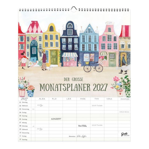 Großer Monatsplaner Häuser 2027