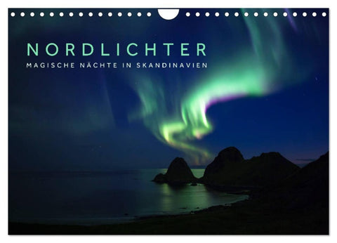 Nordlichter - Magische Nächte in Skandinavien (Wandkalender 2027 DIN A4 quer), CALVENDO Monatskalender
