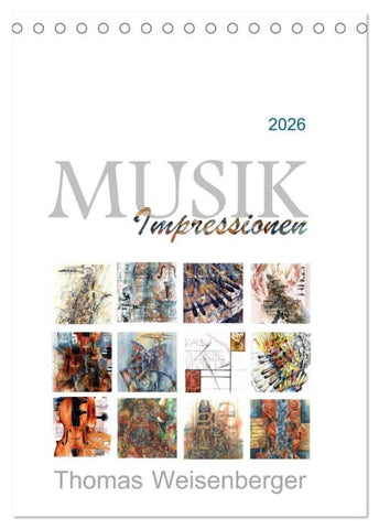 MUSIK Impressionen (Tischkalender 2026 DIN A5 hoch), CALVENDO Monatskalender