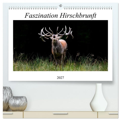 Faszination Hirschbrunft (hochwertiger Premium Wandkalender 2027 DIN A2 quer), Kunstdruck in Hochglanz