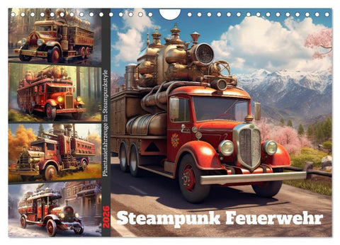 Steampunk Feuerwehr (Wandkalender 2026 DIN A4 quer), CALVENDO Monatskalender