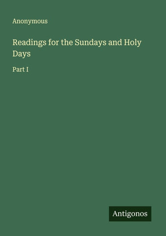 Readings for the Sundays and Holy Days