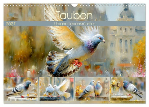 Tauben. Urbane Lebenskünstler (Wandkalender 2027 DIN A3 quer), CALVENDO Monatskalender