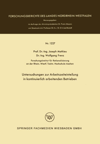 Untersuchungen zur Arbeitszeiteinteilung in kontinuierlich arbeitenden Betrieben