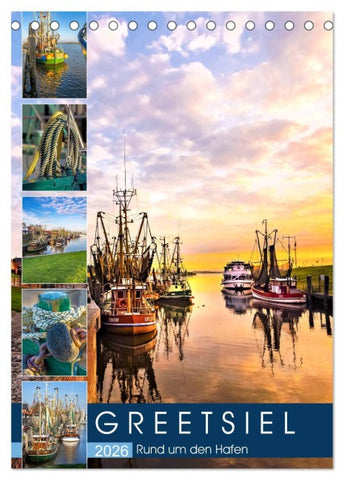 GREETSIEL Rund um den Hafen (Tischkalender 2026 DIN A5 hoch), CALVENDO Monatskalender
