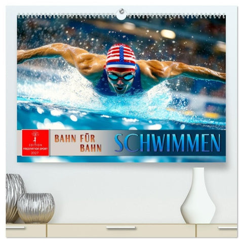 Schwimmen - Bahn für Bahn (hochwertiger Premium Wandkalender 2027 DIN A2 quer), Kunstdruck in Hochglanz