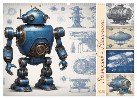 Steampunk - Blaupausen (Wandkalender 2026 DIN A2 quer), CALVENDO Monatskalender