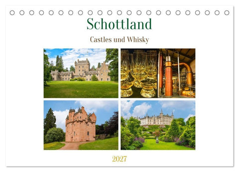 Schottland - Castles und Whisky (Tischkalender 2027 DIN A5 quer), CALVENDO Monatskalender