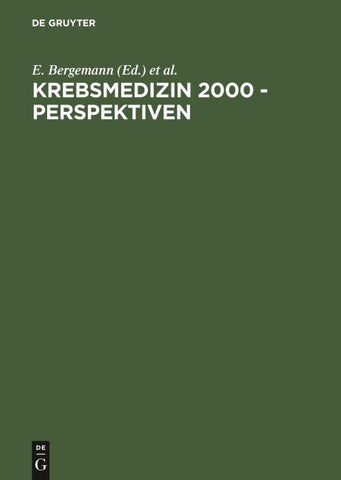 Krebsmedizin 2000 - Perspektiven